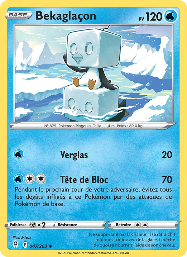 Carte Pokémon Bekaglaçon 47/203 de l'extension Évolution Céleste