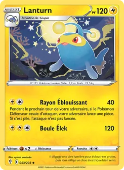 Carte Pokémon Lanturn 53 — Évolution Céleste