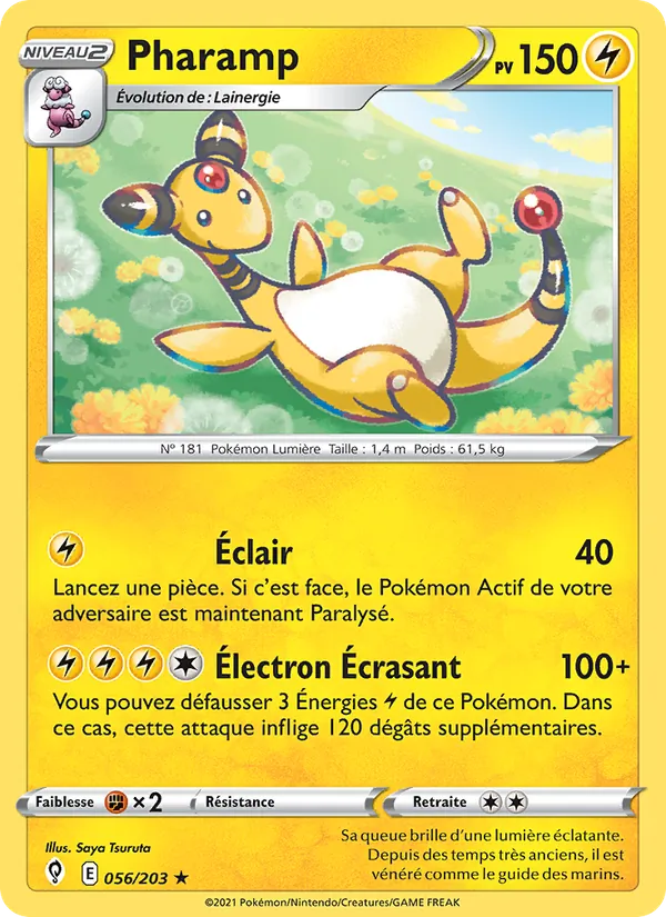 Carte Pokémon Pharamp 56/203 de l'extension Évolution Céleste