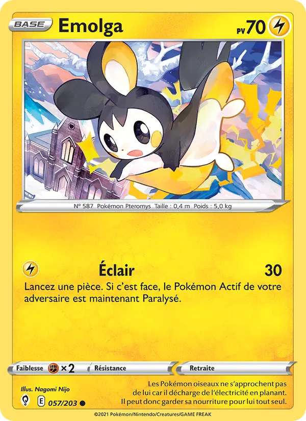 Carte Pokémon Emolga 57/203 de l'extension Évolution Céleste
