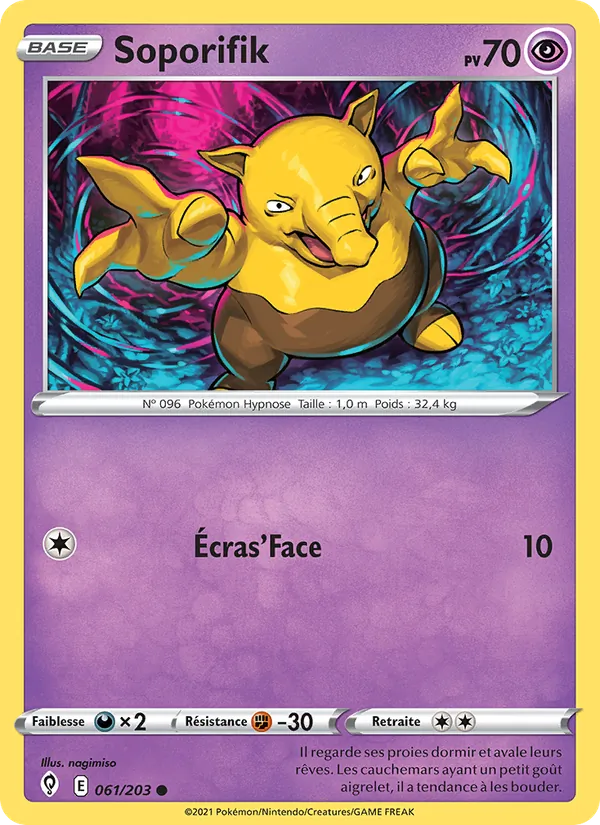 Carte Pokémon Soporifik 61/203 de l'extension Évolution Céleste
