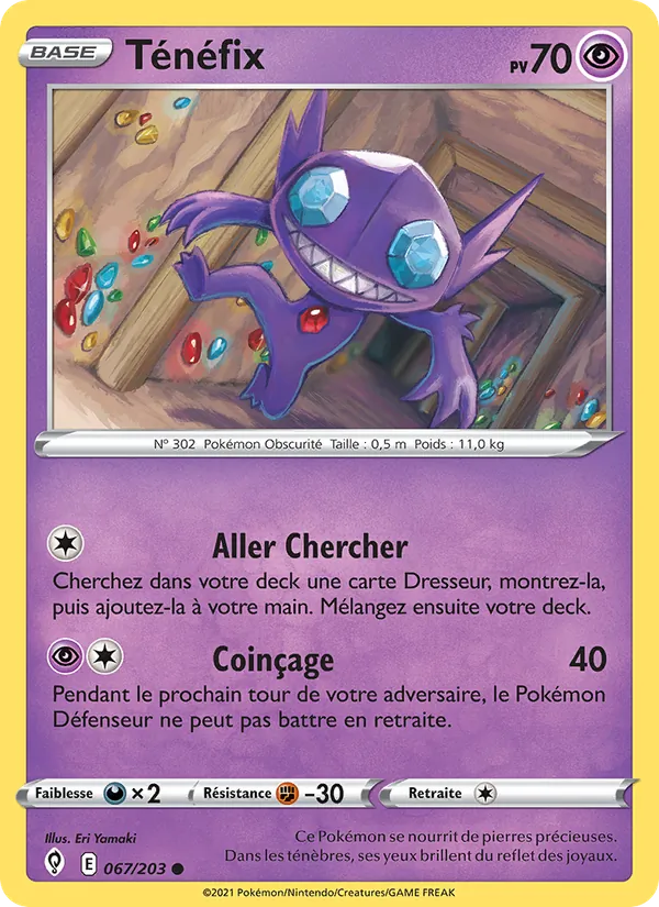 Carte Pokémon Ténéfix 67/203 de l'extension Évolution Céleste