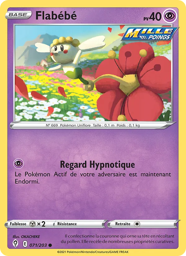 Carte Pokémon Flabébé 71/203 de l'extension Évolution Céleste