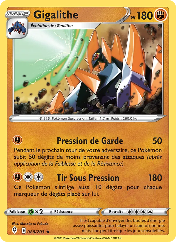Carte Pokémon Gigalithe 88/203 de l'extension Évolution Céleste