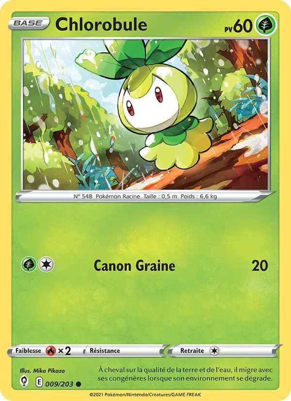Carte Pokémon Chlorobule 9/203 de l'extension Évolution Céleste