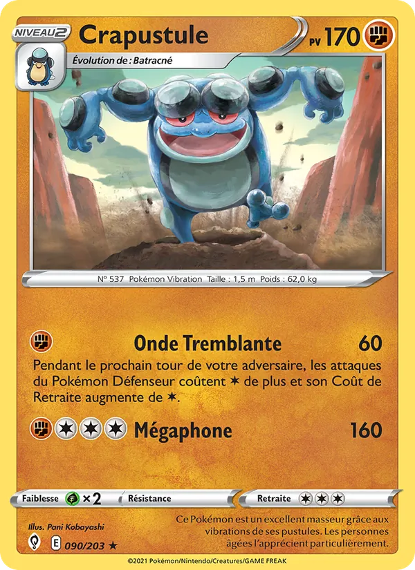 Carte Pokémon Crapustule 90/203 de l'extension Évolution Céleste