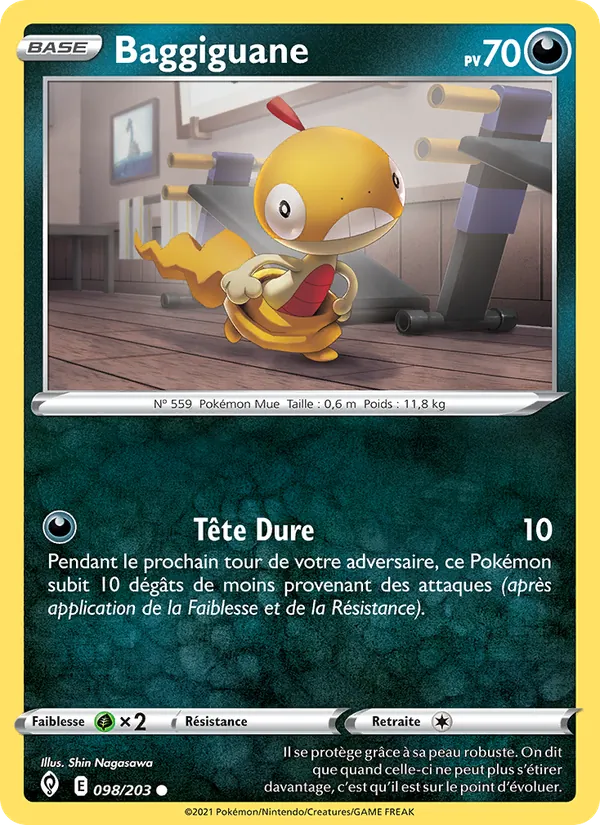 Carte Pokémon Baggiguane 98/203 de l'extension Évolution Céleste
