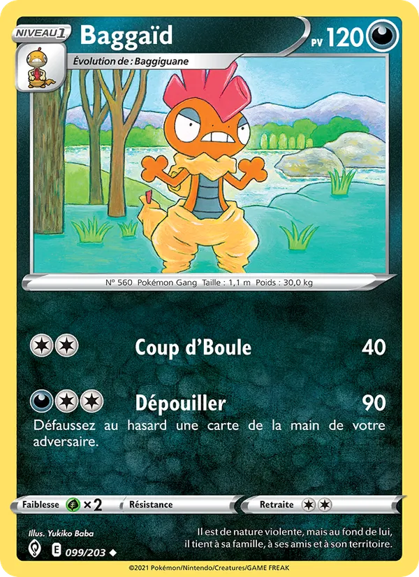 Carte Pokémon Baggaïd 99/203 de l'extension Évolution Céleste