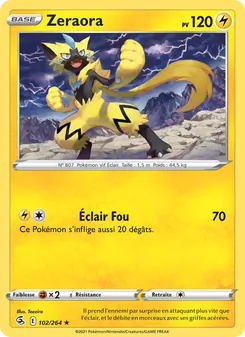 Carte Pokémon Zeraora 102 — Poing de Fusion
