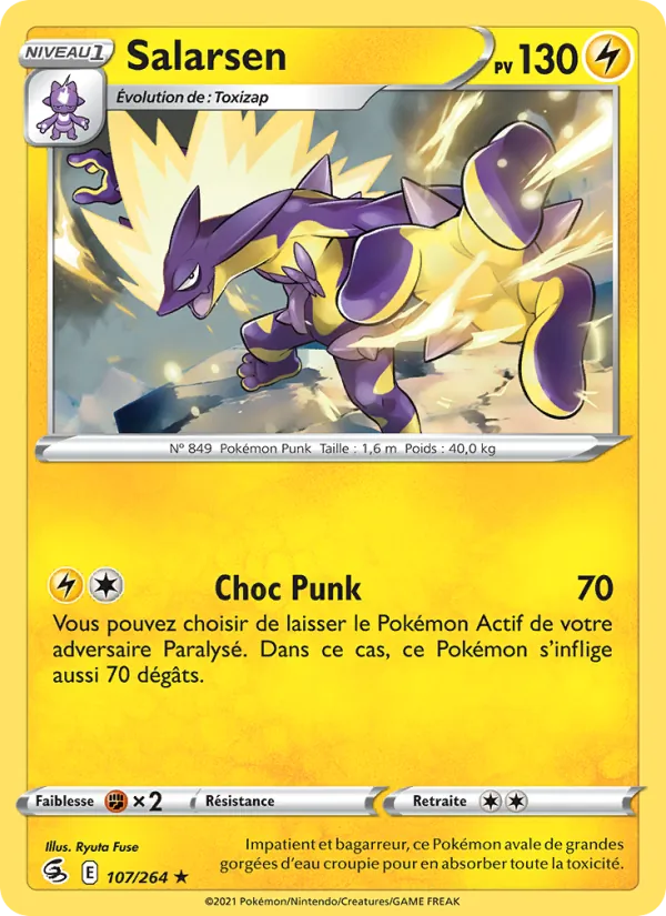 Carte Pokémon Salarsen 107/264 de l'extension Poing de Fusion