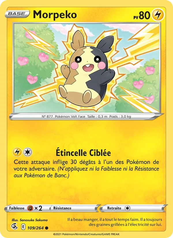 Carte Pokémon Morpeko 109/264 de l'extension Poing de Fusion