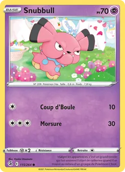 Carte Pokémon Snubbull 115 — Poing de Fusion