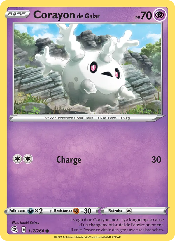 Carte Pokémon Corayon de Galar 117/264 de l'extension Poing de Fusion
