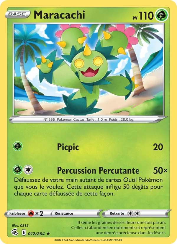 Carte Pokémon Maracachi 12/264 de l'extension Poing de Fusion