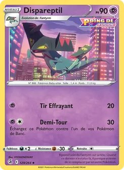 Carte Pokémon Dispareptil 129 — Poing de Fusion