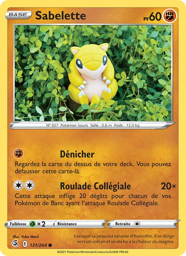 Carte Pokémon Sabelette 131/264 de l'extension Poing de Fusion