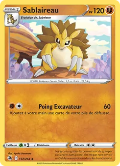 Carte Pokémon Sablaireau 132 — Poing de Fusion