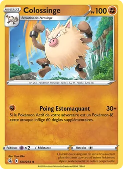 Carte Pokémon Colossinge 134 — Poing de Fusion