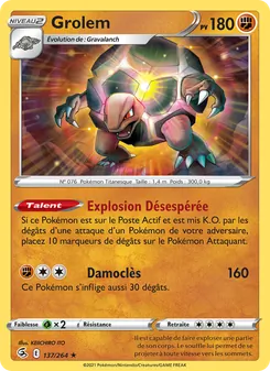 Carte Pokémon Grolem 137 — Poing de Fusion