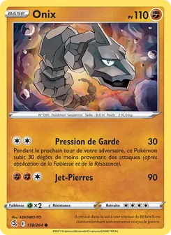 Carte Pokémon Onix 138 — Poing de Fusion