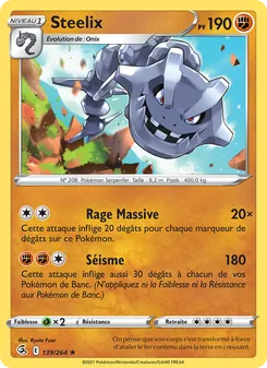 Carte Pokémon Steelix 139 — Poing de Fusion