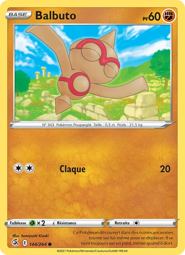 Carte Pokémon Balbuto 144/264 de l'extension Poing de Fusion