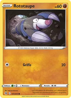 Carte Pokémon Rototaupe 147 — Poing de Fusion