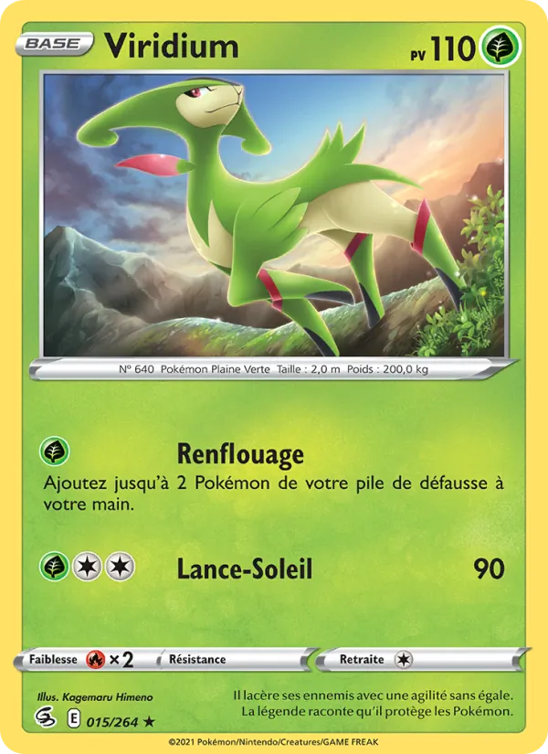 Carte Pokémon Viridium 15/264 de l'extension Poing de Fusion