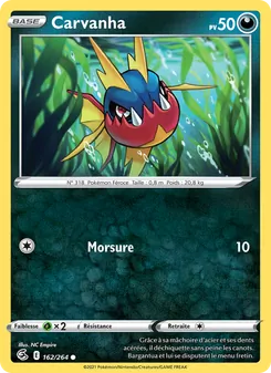Carte Pokémon Carvanha 162 — Poing de Fusion