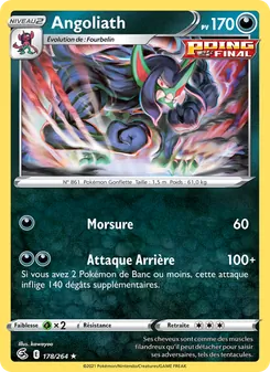 Carte Pokémon Angoliath 178 — Poing de Fusion