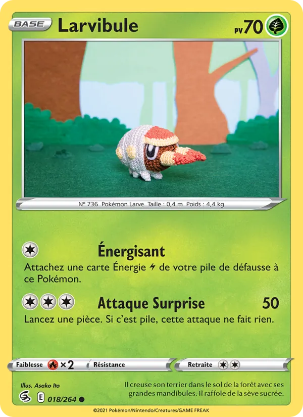 Carte Pokémon Larvibule 18/264 de l'extension Poing de Fusion