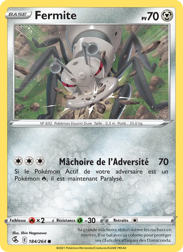 Carte Pokémon Fermite 184/264 de l'extension Poing de Fusion