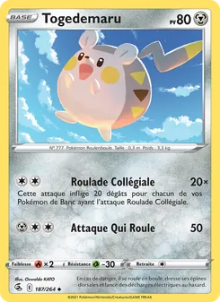 Carte Pokémon Togedemaru 187 — Poing de Fusion