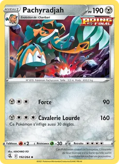 Carte Pokémon Pachyradjah 192 — Poing de Fusion