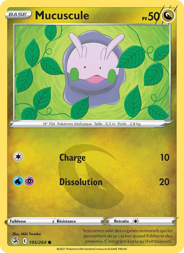 Carte Pokémon Mucuscule 195/264 de l'extension Poing de Fusion