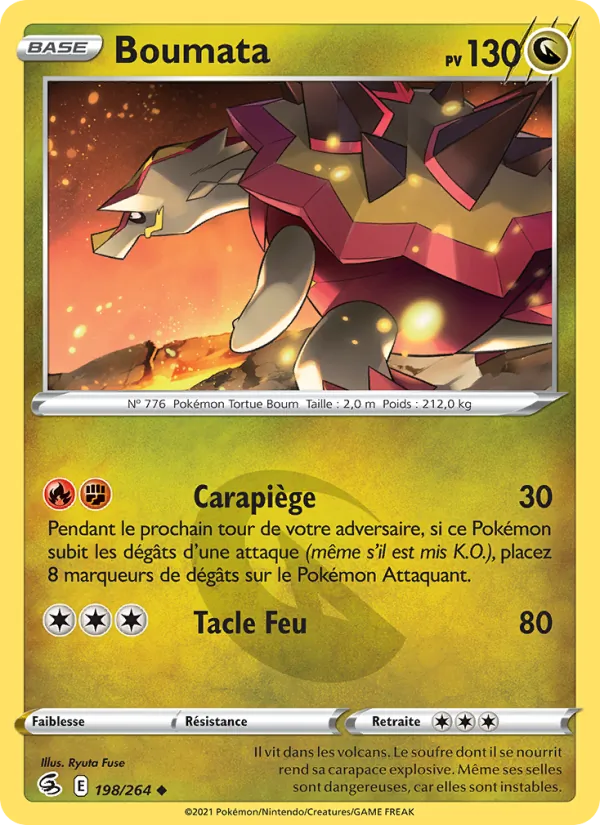 Carte Pokémon Boumata 198/264 de l'extension Poing de Fusion