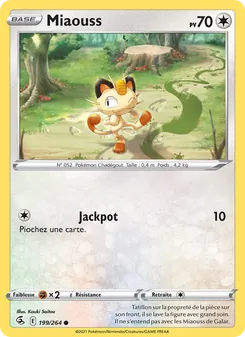 Carte Pokémon Miaouss 199 — Poing de Fusion