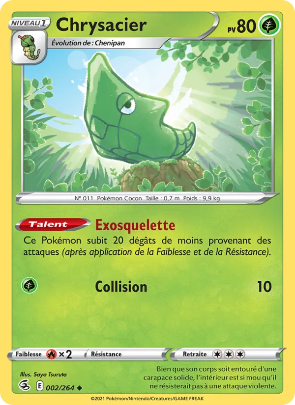 Carte Pokémon Chrysacier 2/264 de l'extension Poing de Fusion