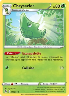 Carte Pokémon Chrysacier 2 — Poing de Fusion