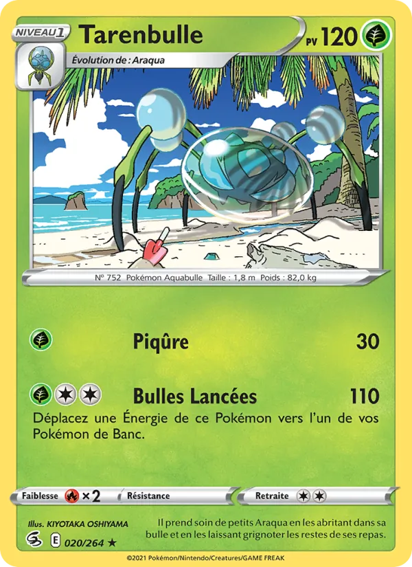 Carte Pokémon Tarenbulle 20/264 de l'extension Poing de Fusion
