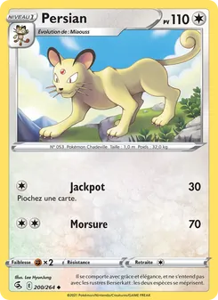 Carte Pokémon Persian 200 — Poing de Fusion