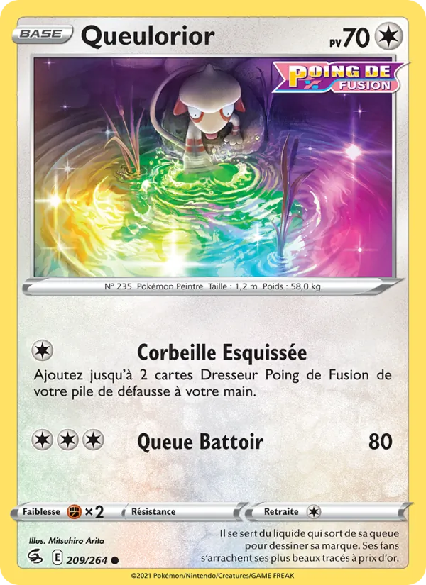Carte Pokémon Queulorior 209/264 de l'extension Poing de Fusion