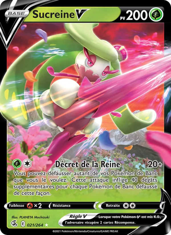 Carte Pokémon Sucreine V 21/264 de l'extension Poing de Fusion