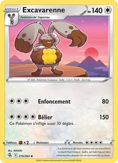 Carte Pokémon Excavarenne 215 — Poing de Fusion