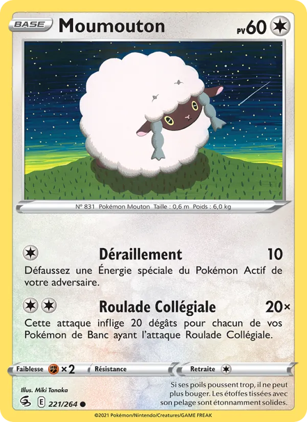 Carte Pokémon Moumouton 221/264 de l'extension Poing de Fusion