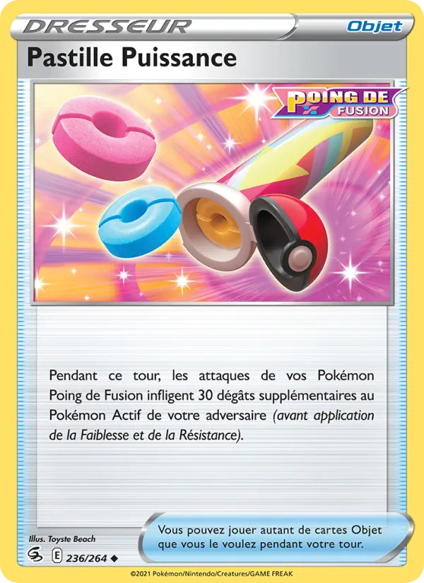 Carte Pokémon Pastille Puissance 236/264 de l'extension Poing de Fusion