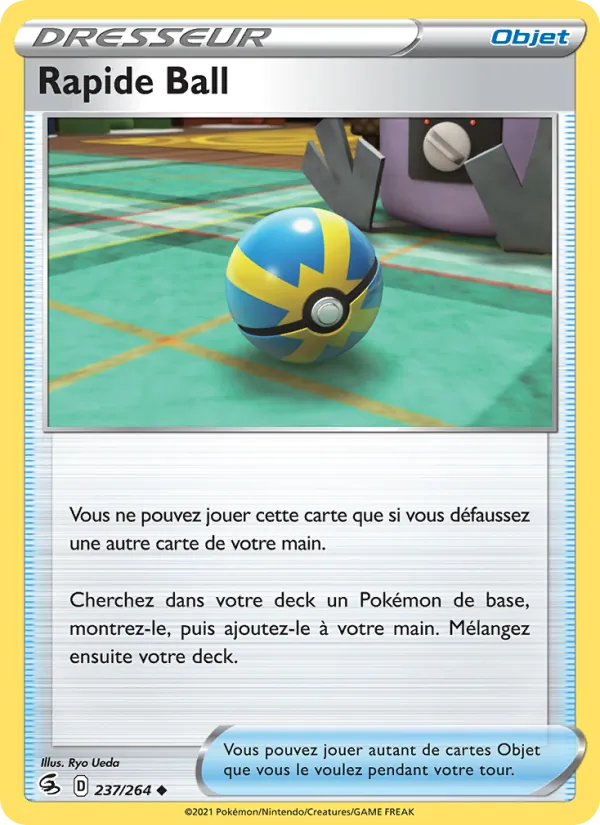 Carte Pokémon Rapide Ball 237/264 de l'extension Poing de Fusion