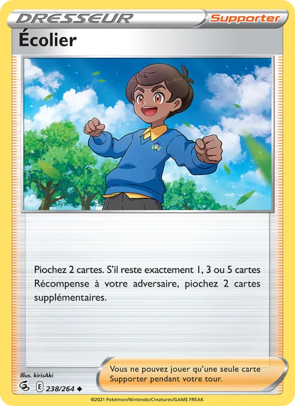 Carte Pokémon Écolier 238/264 de l'extension Poing de Fusion