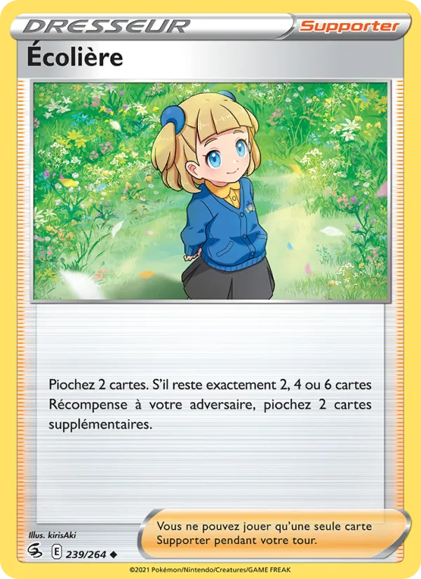 Carte Pokémon Écolière 239/264 de l'extension Poing de Fusion