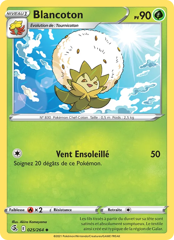 Carte Pokémon Blancoton 25/264 de l'extension Poing de Fusion